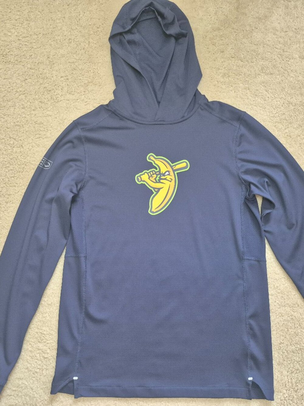 Savannah Bananas Hooded Long Sleeve Mens S Shirt Blue Baseball Evoshield